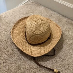 Scala Natural Fiber Hat with Tan Accents